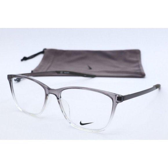 New Nike JUST DO IT NK 7284 025 Dark Gray Rectangle Eyeglasses Clear Lenses 54mm